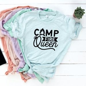 Campfire Queen Camping S'Mores Summer Unisex Tee